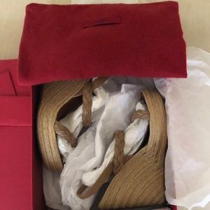 Valentino Taupe Braided Wedges
